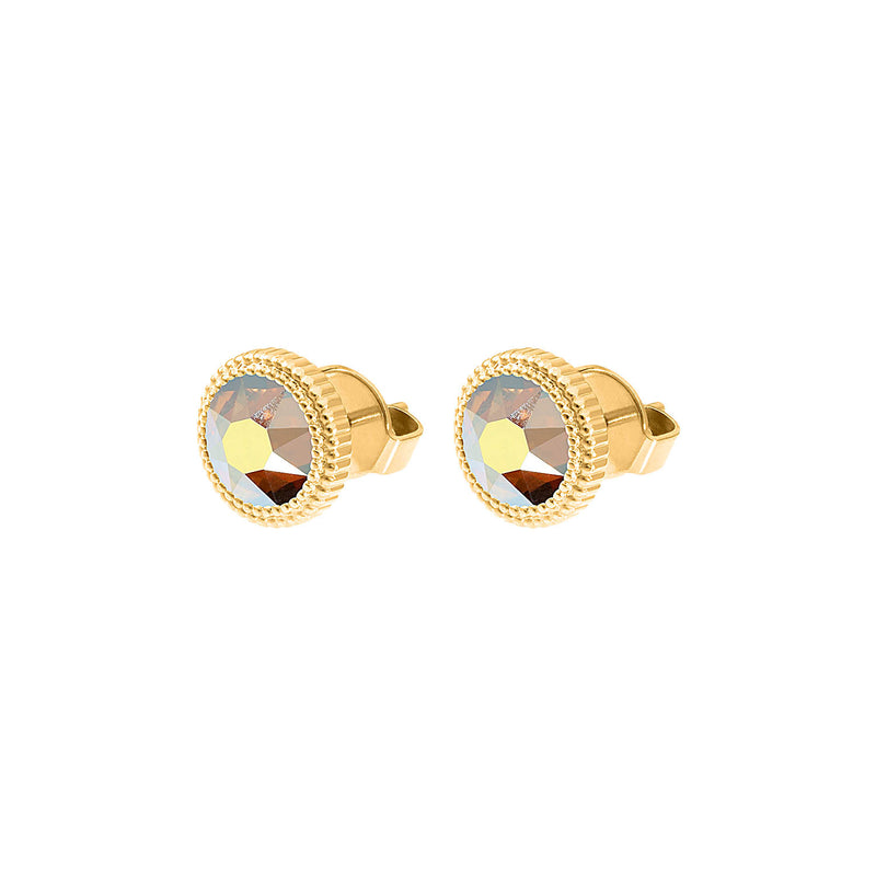 Fabero Flat Ohrstecker 10 mm - Gold metallic sunshine