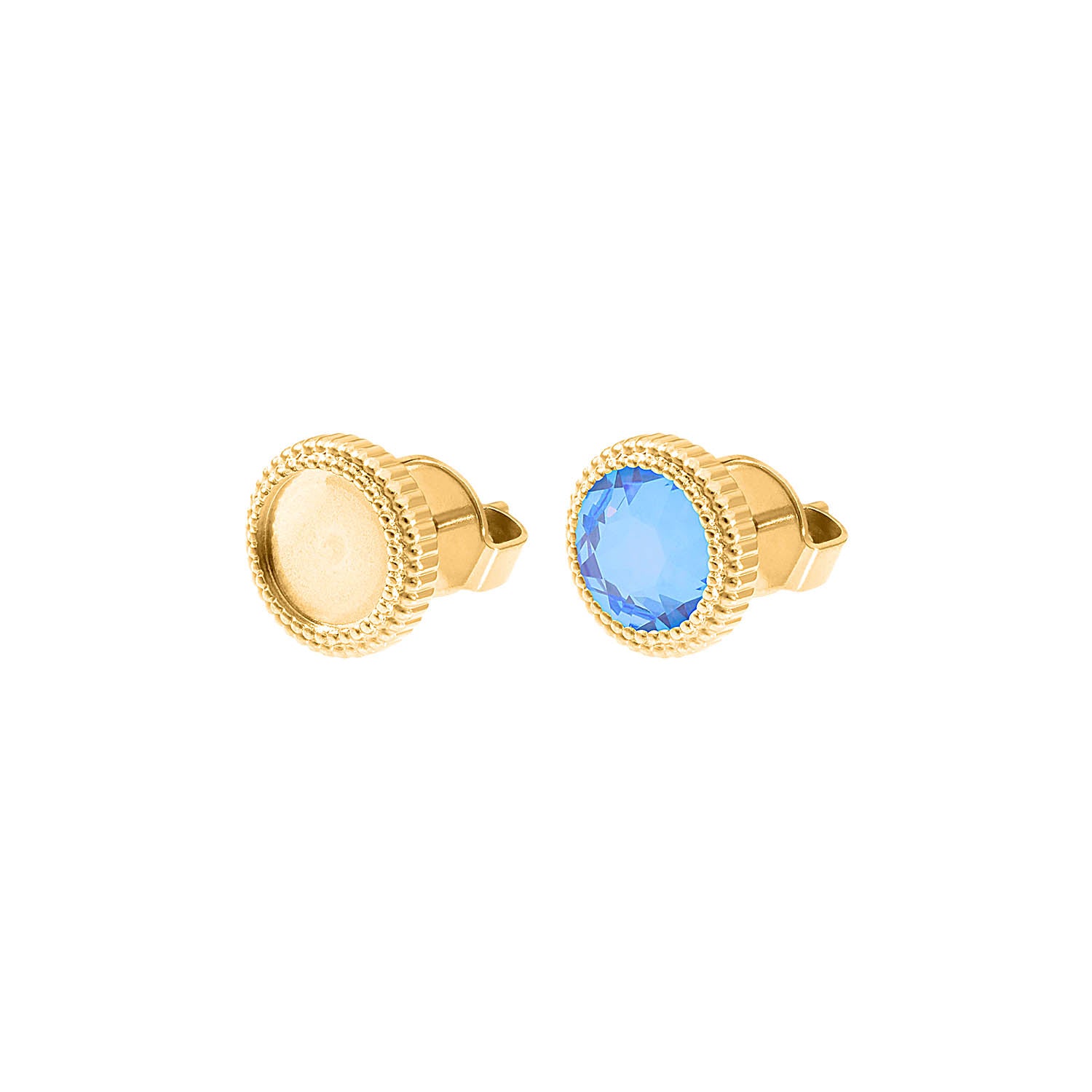 Fabero Flat Ohrstecker 10 mm - Gold padparadscha