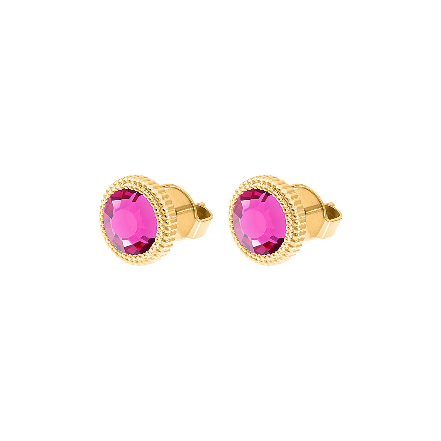 Fabero Flat Ohrstecker 10 mm - Gold fuchsia
