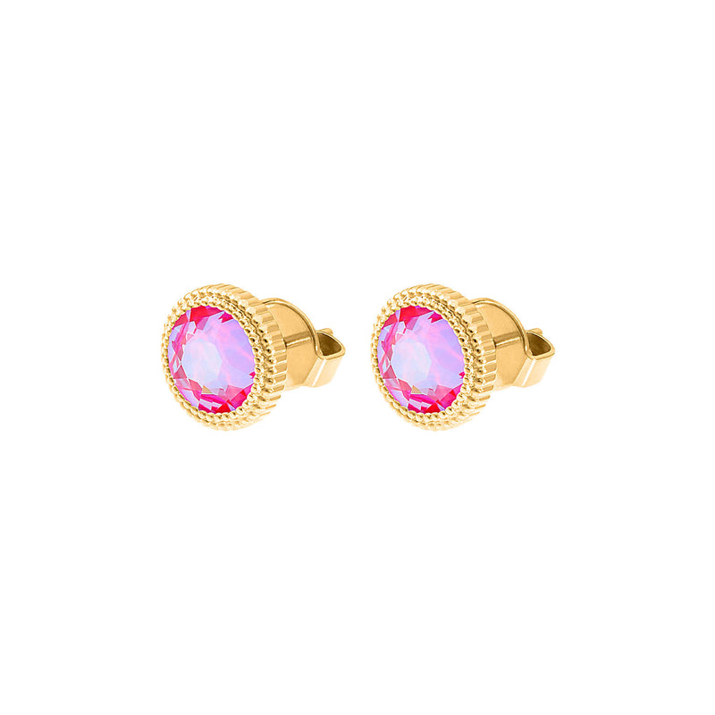 Fabero Flat Ohrstecker 10 mm - Gold lotus pink delite
