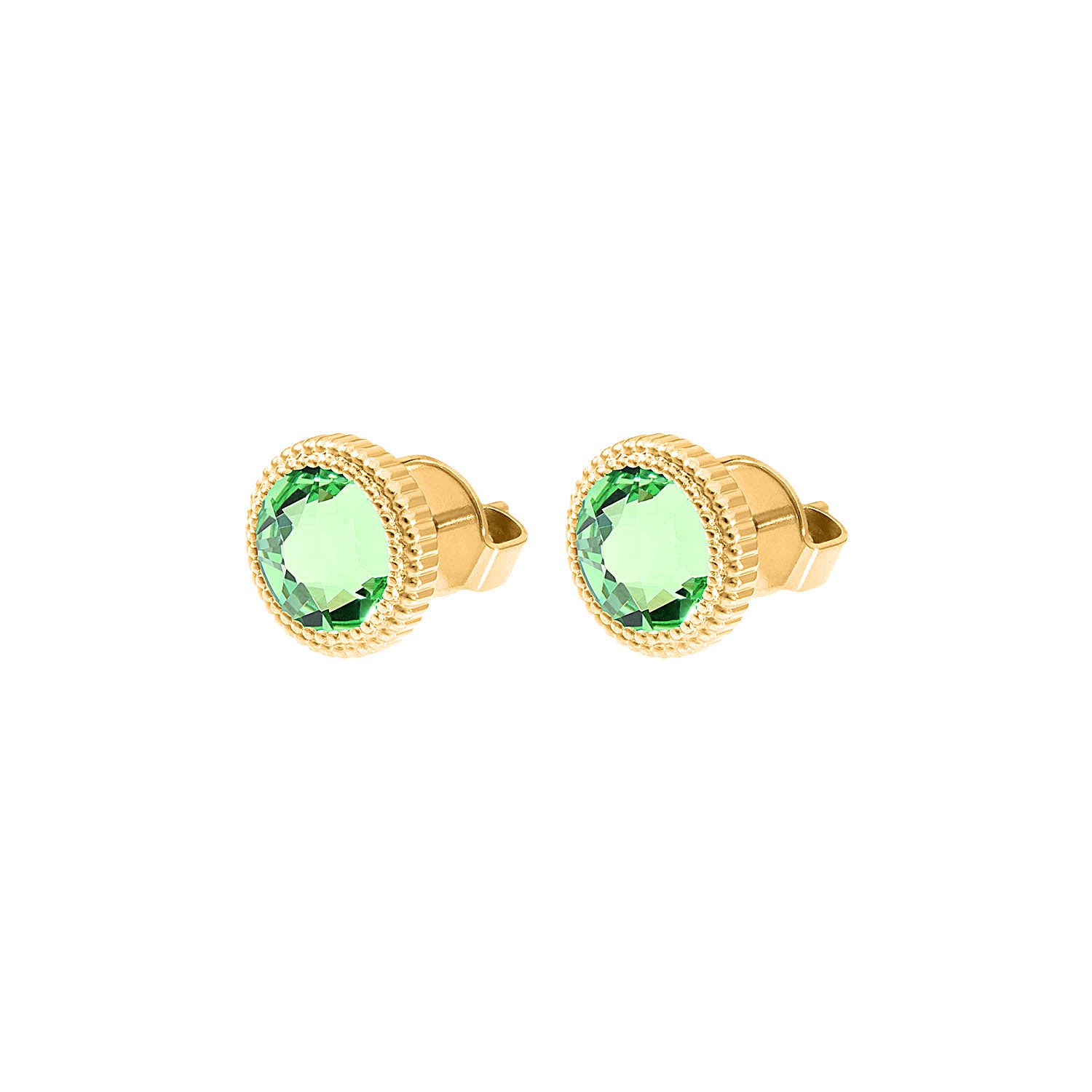 Fabero Flat Ohrstecker 10 mm - Gold peridot
