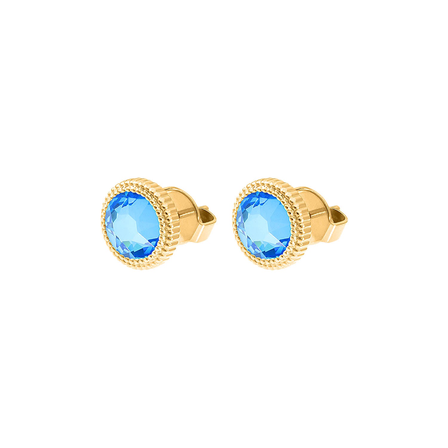 Fabero Flat Ohrstecker 10 mm - Gold royal blue delite