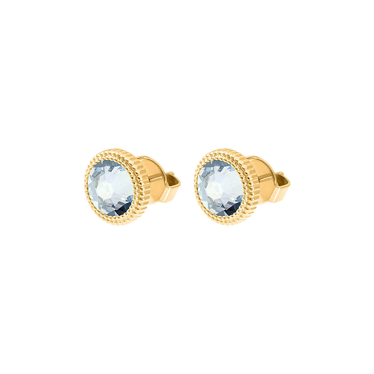 Fabero Flat Ohrstecker 10 mm - Gold blue shade