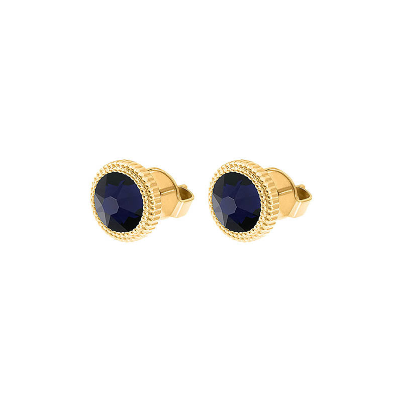 Fabero Flat Ohrstecker 10 mm - Gold Dark Indigo