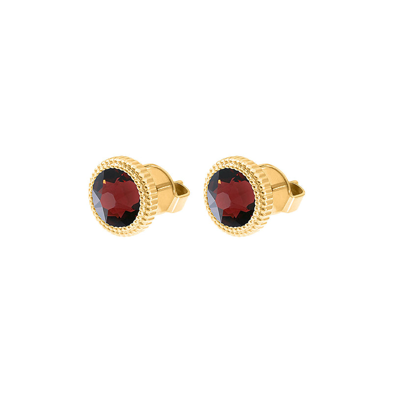 Fabero Flat Ohrstecker 10 mm - Gold Burgundy