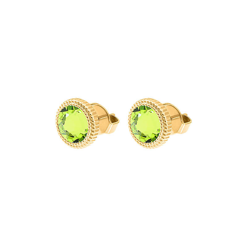 Fabero Flat Ohrstecker 10 mm - Gold Citrus Green