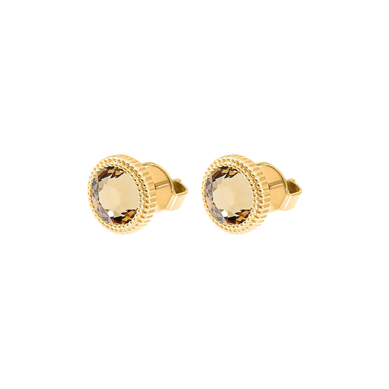 Fabero Flat Ohrstecker 10 mm - Gold light colorado topaz