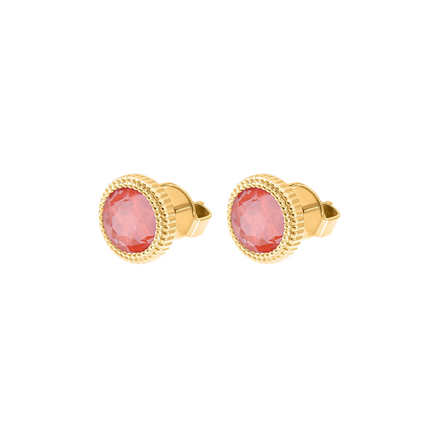 Fabero Flat Ohrstecker 10 mm - Gold crystal maroon ignite