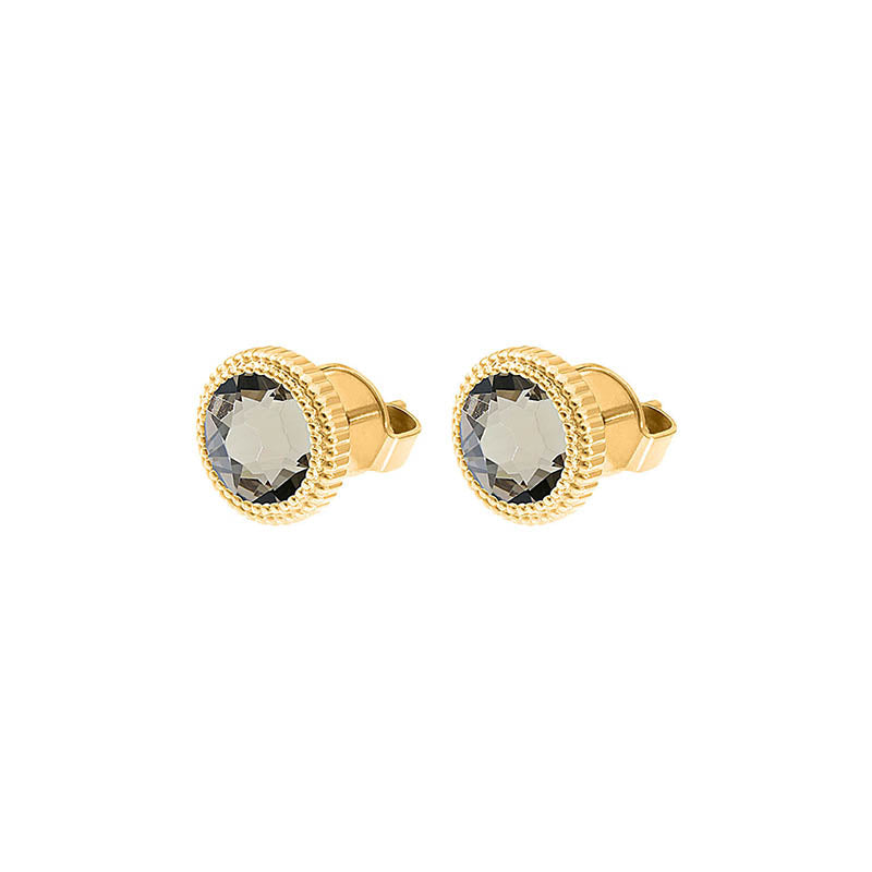 Fabero Flat Ohrstecker 10 mm - Gold Greige