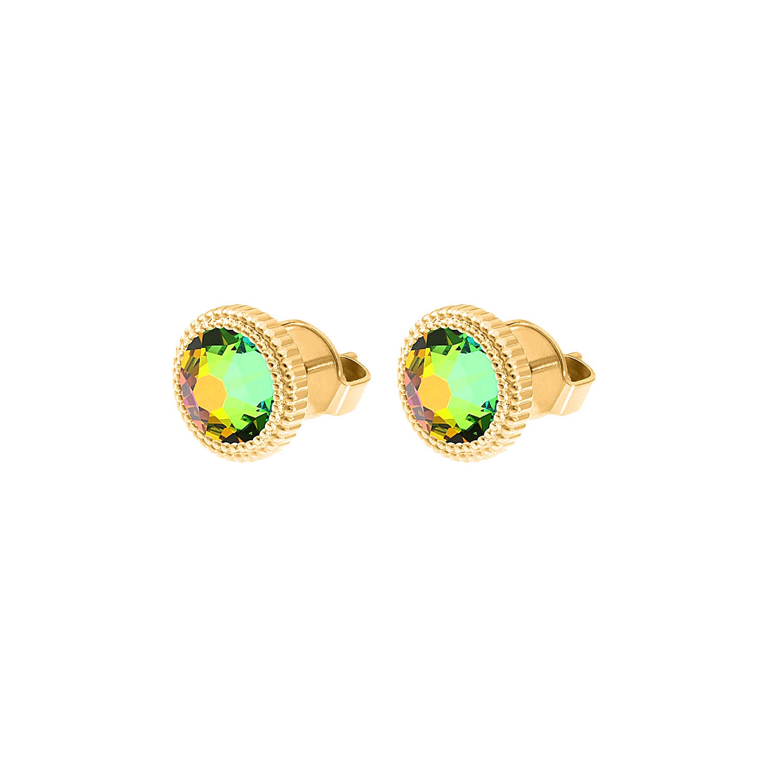 Fabero Flat Ohrstecker 10 mm - Gold Crystal Vitrail Medium