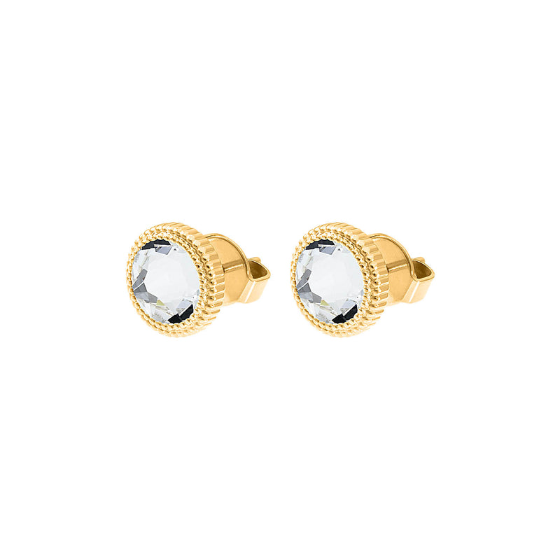 Fabero Flat Ohrstecker 10 mm - Gold crystal
