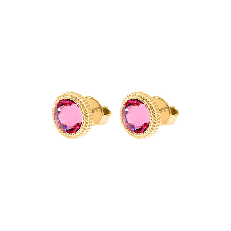 Fabero Flat Ohrstecker 10 mm - Gold rose