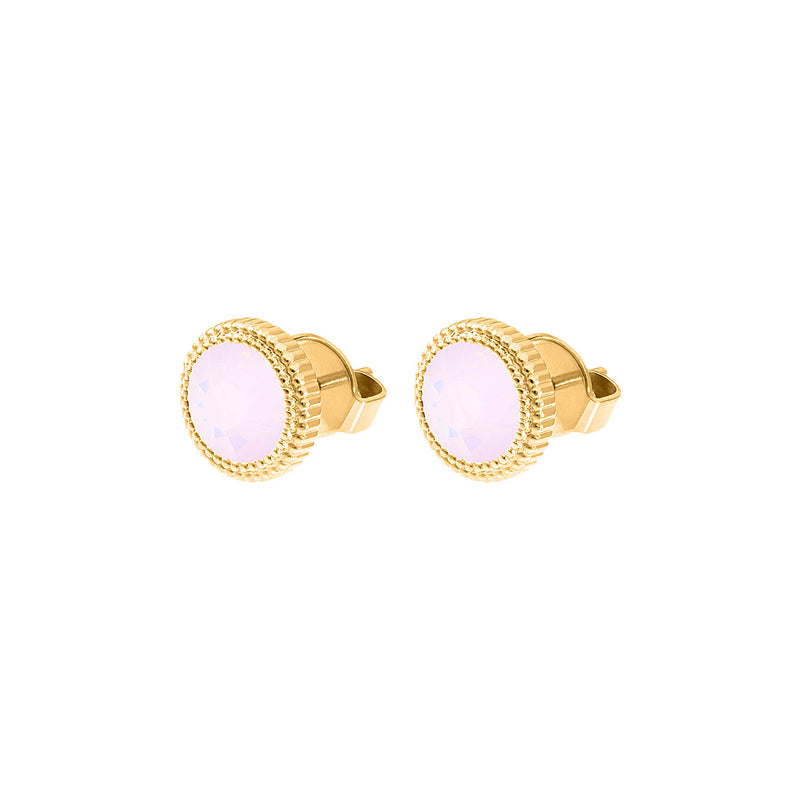 Fabero Flat Ohrstecker 10 mm - Gold rose opal