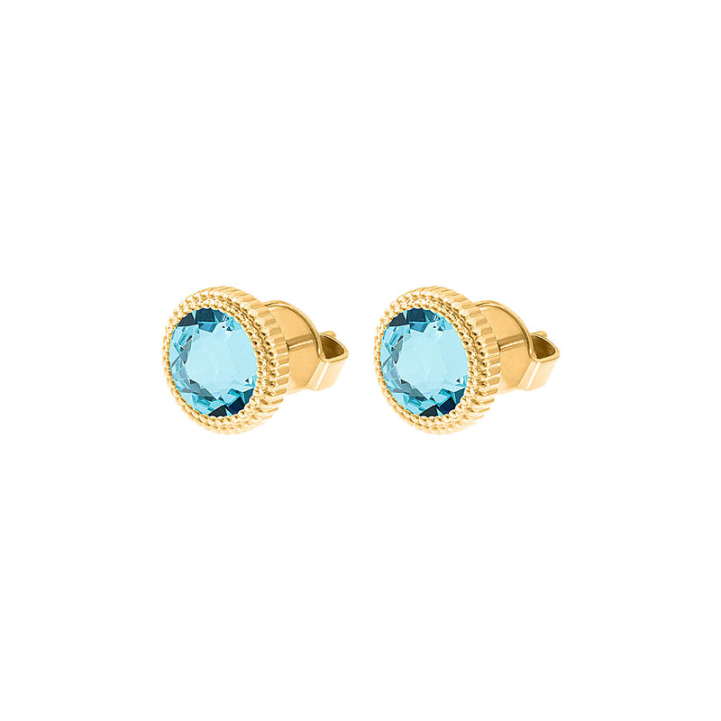 Fabero Flat Ohrstecker 10 mm - Gold Light Turquoise