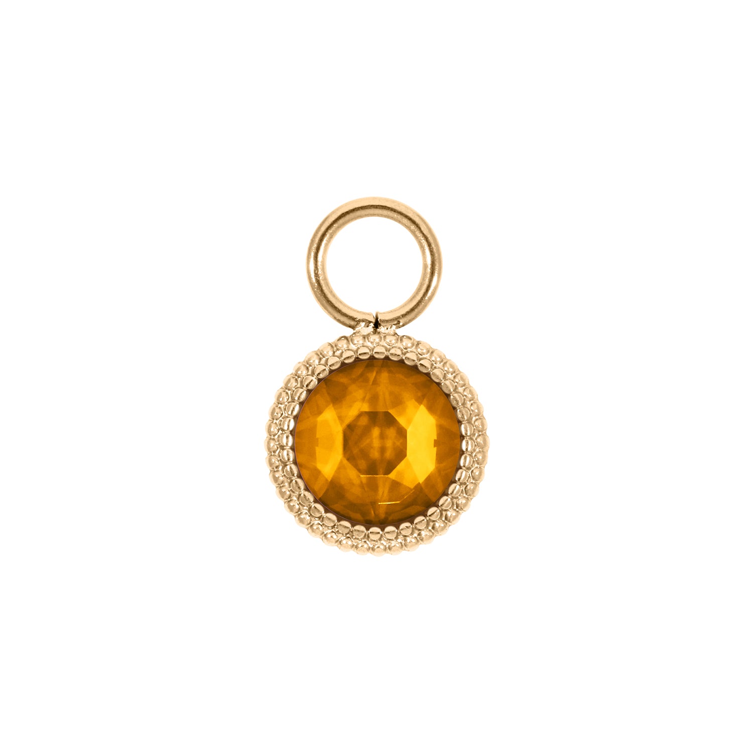 Fabero Flat Charm 10 mm - Gold Topaz