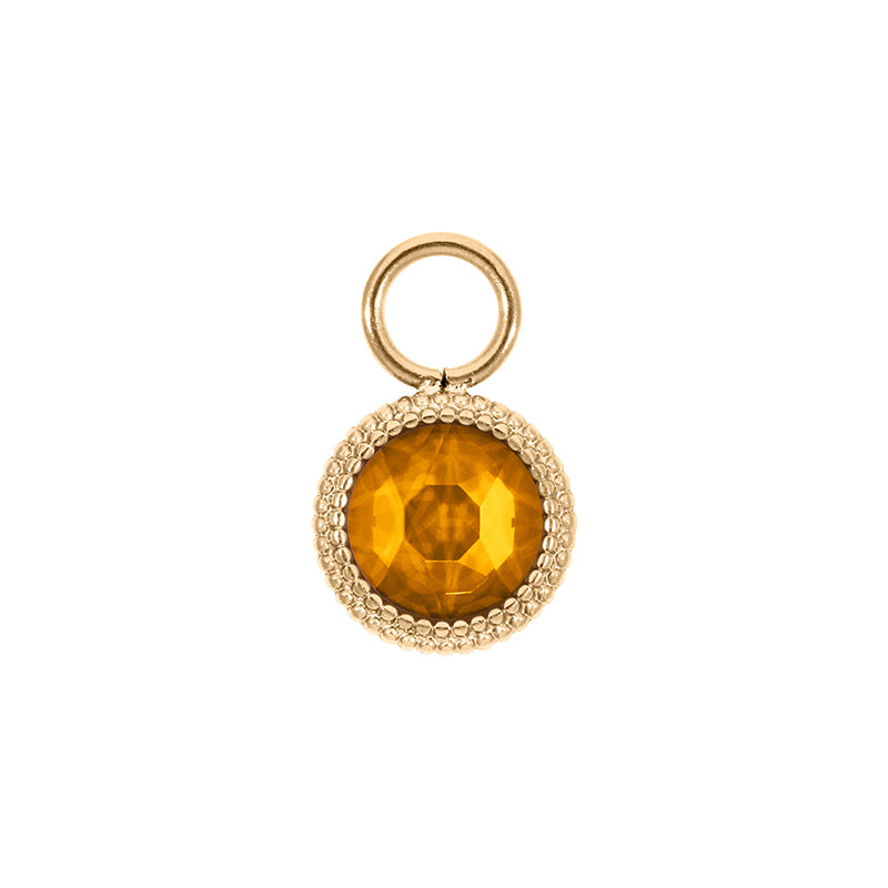 Fabero Flat Charm 10 mm - Gold Topaz