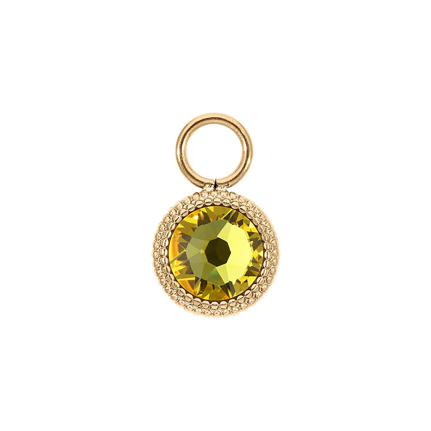 Fabero Flat Charm 10 mm - Gold light topaz