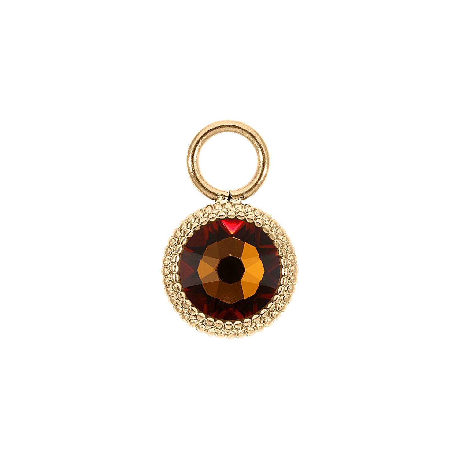 Fabero Flat Charm 10 mm - Gold light amber