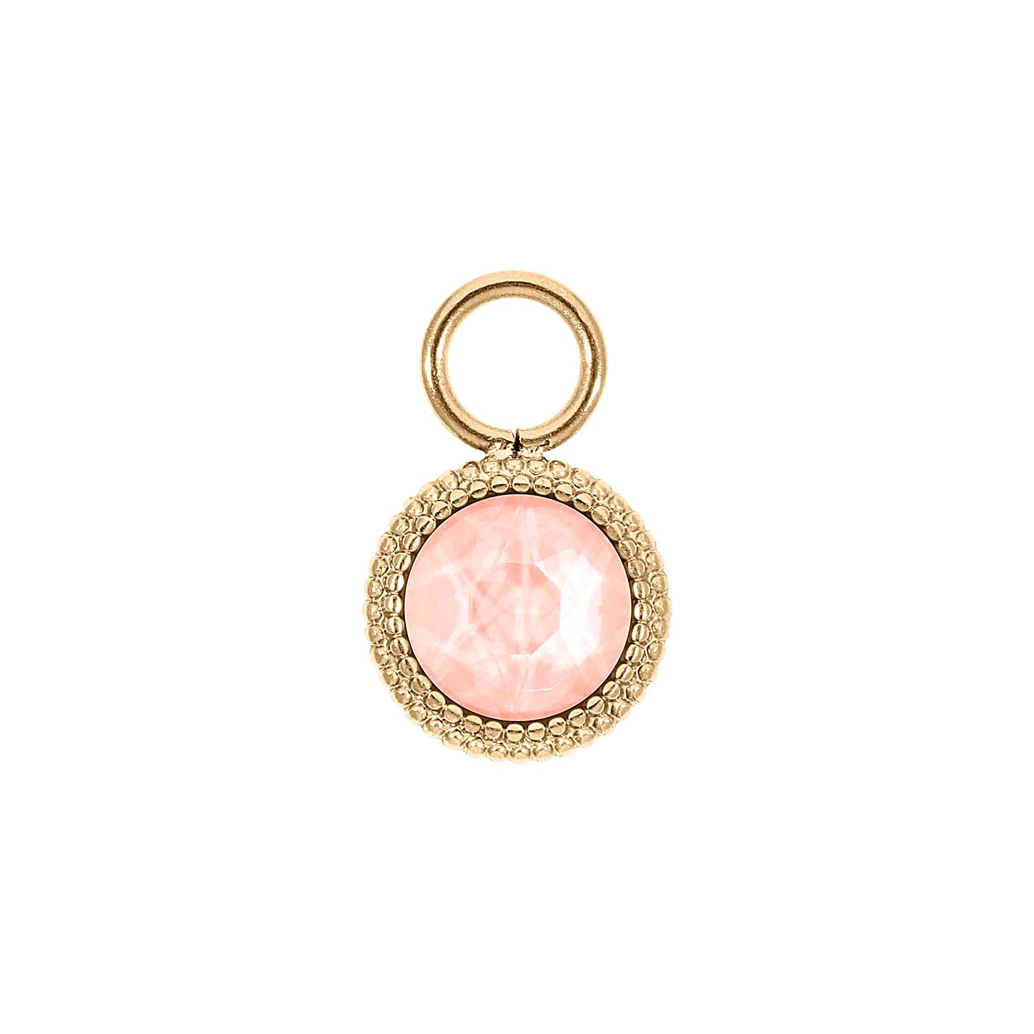 Fabero Flat Charm 10 mm - Gold Crystal Flamingo Ignite