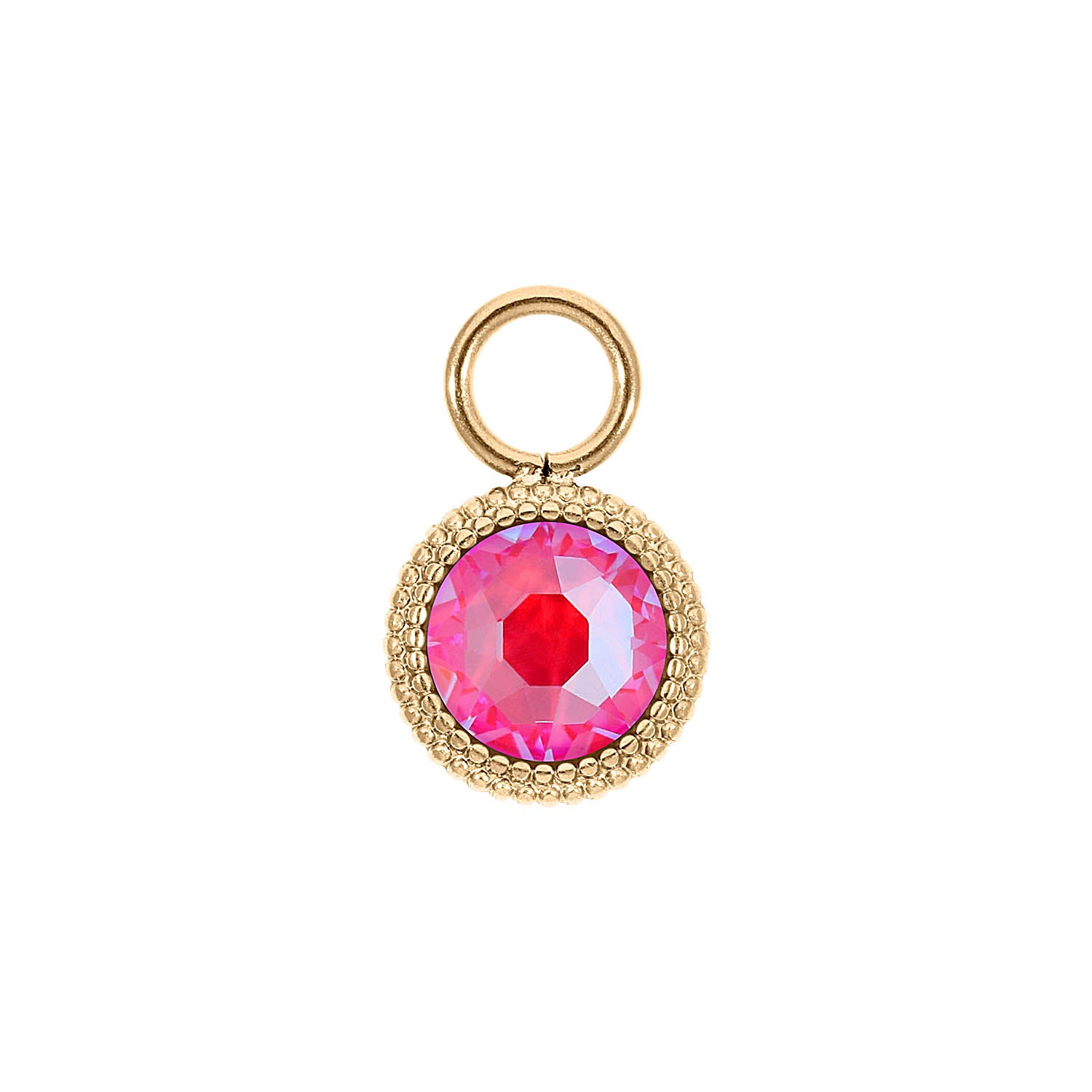 Fabero Flat Charm 10 mm - Gold lotus pink delite