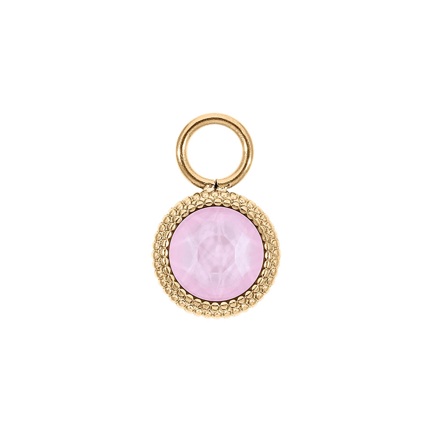 Fabero Flat Charm 10 mm - Gold crystal soft rose ignite