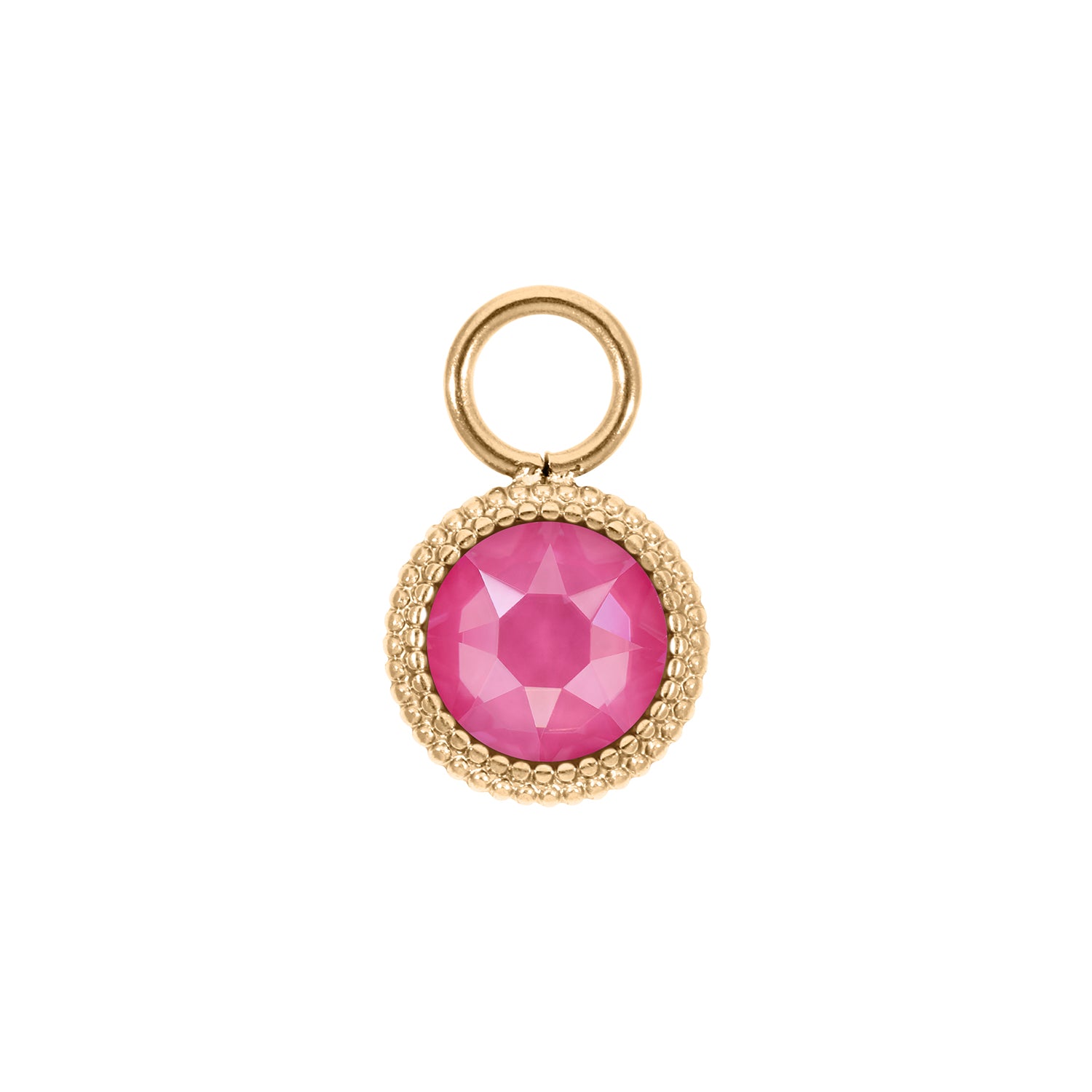 Fabero Flat Charm 10 mm - Gold Crystal Dahlia Ignite