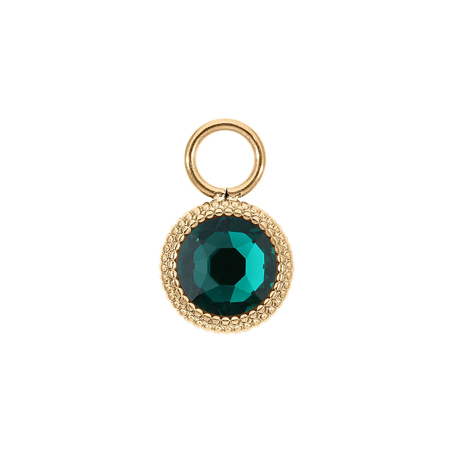 Fabero Flat Charm 10 mm - Gold emerald