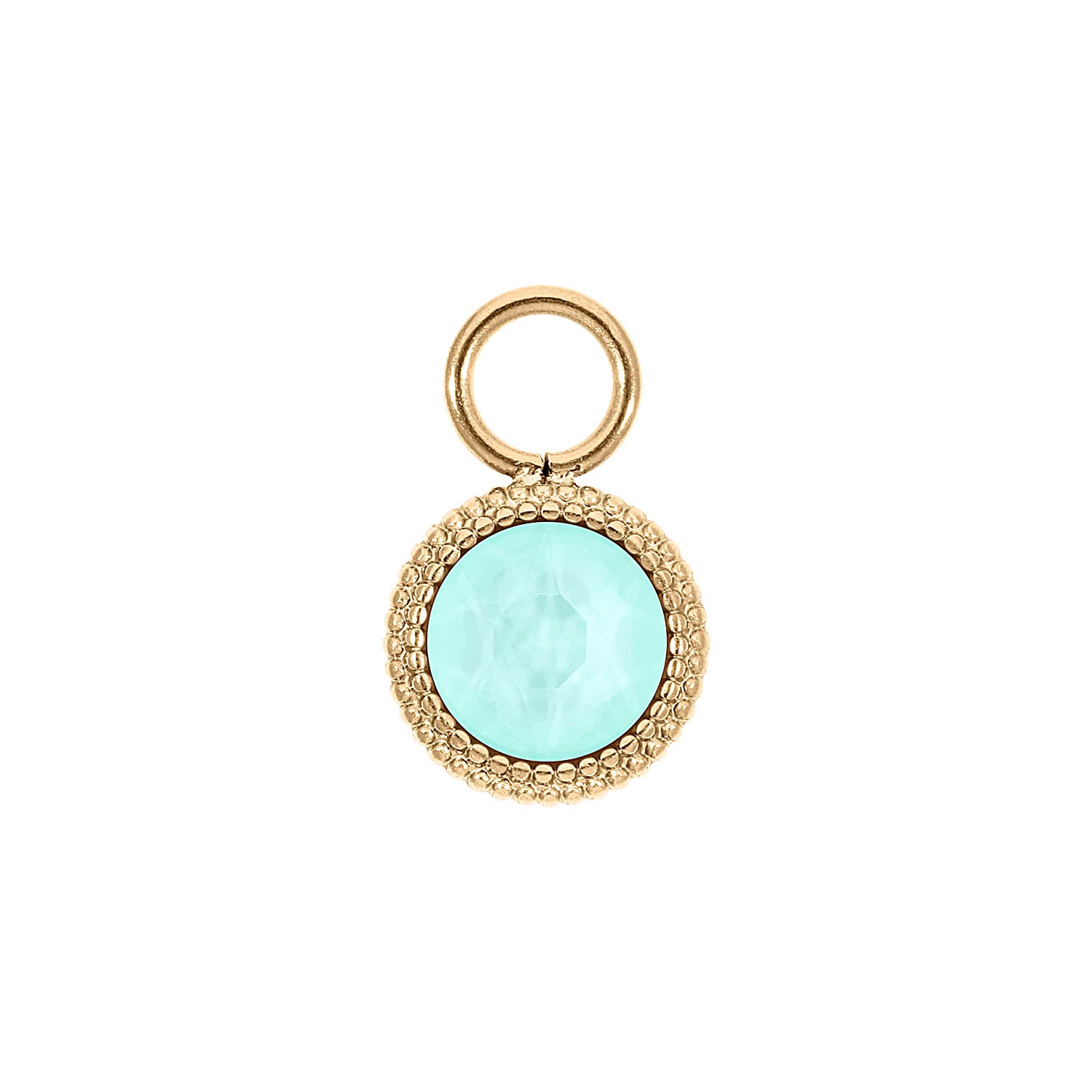 Fabero Flat Charm 10 mm - Gold crystal soft mint ignite