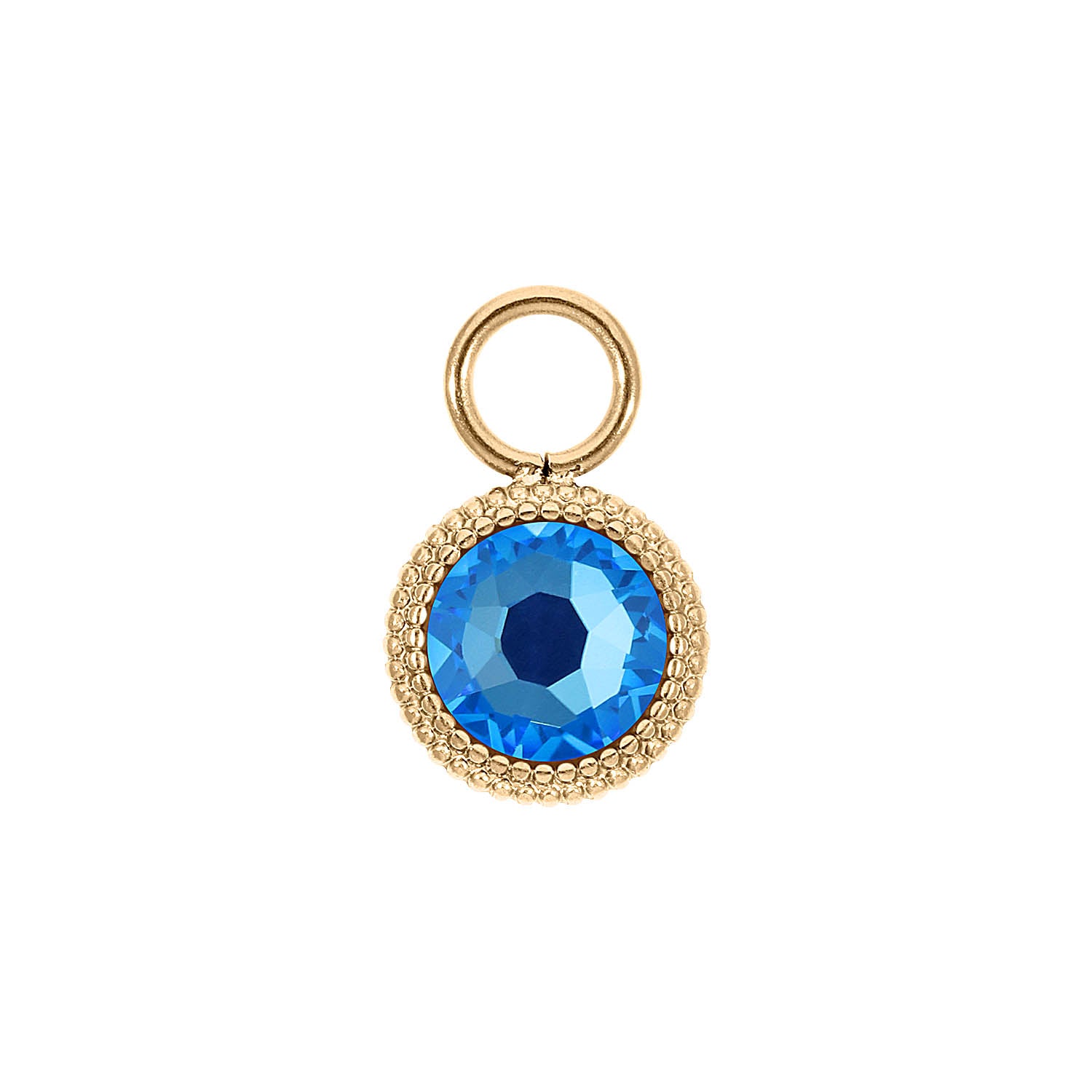 Fabero Flat Charm 10 mm - Gold royal blue delite