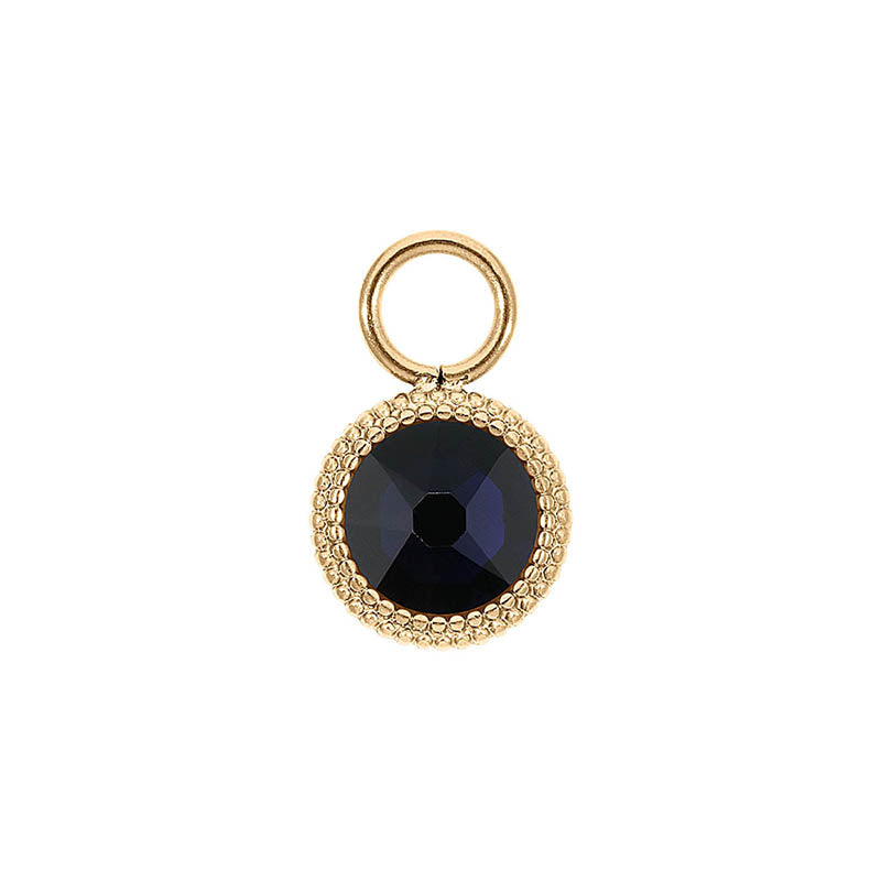 Fabero Flat Charm 10 mm - Gold Dark Indigo