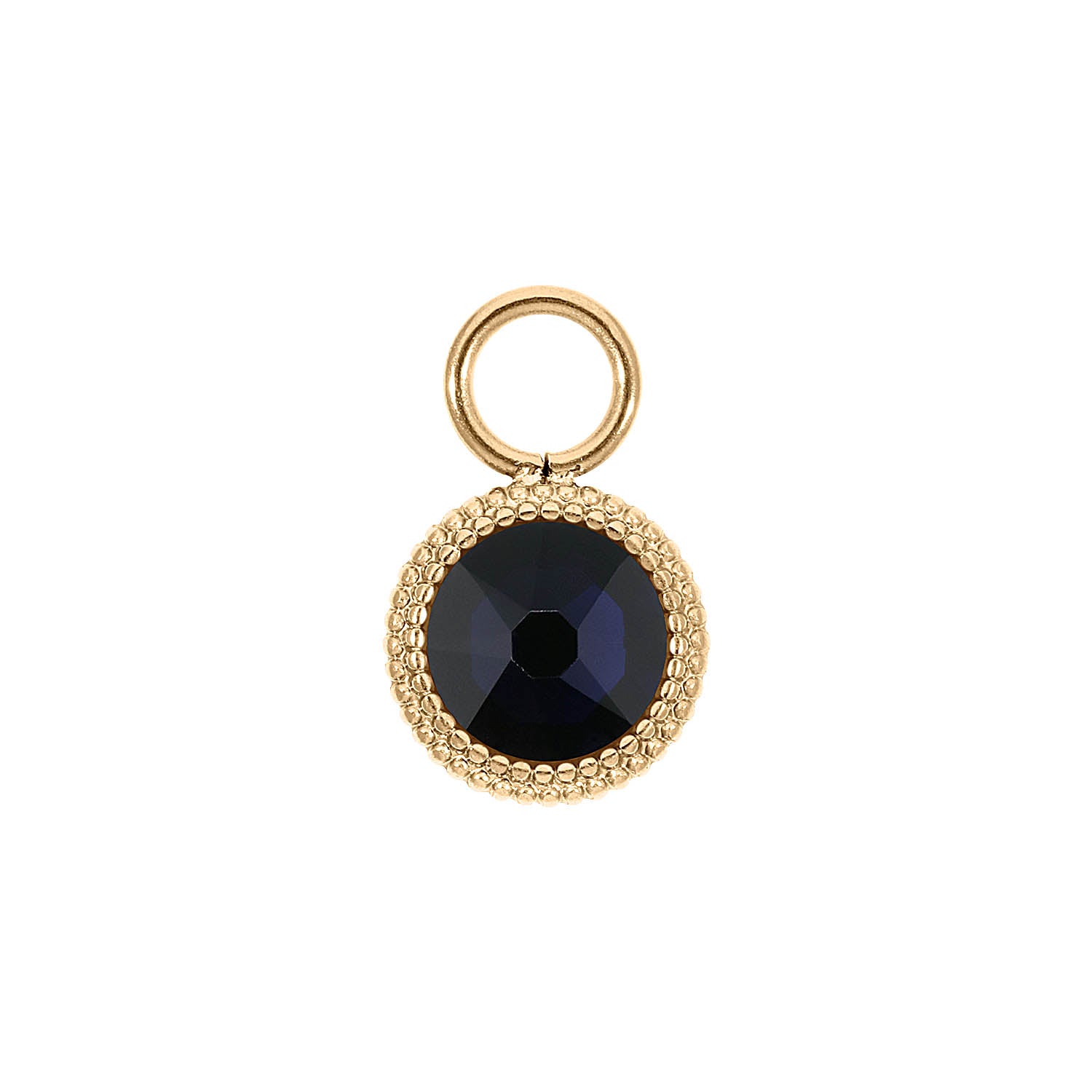 Fabero Flat Charm 10 mm - Gold Dark Indigo