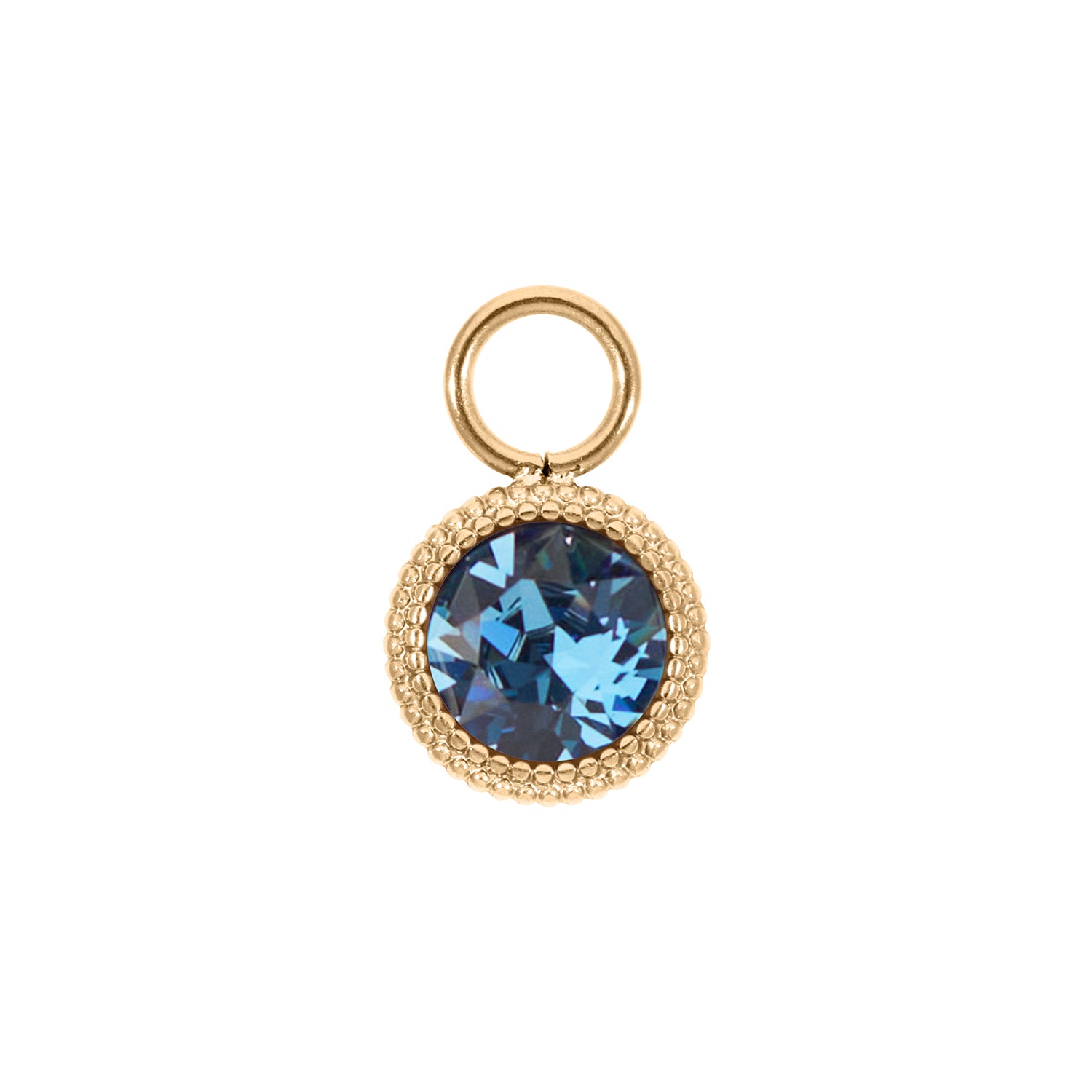 Fabero Flat Charm 10 mm - Gold Denim Blue