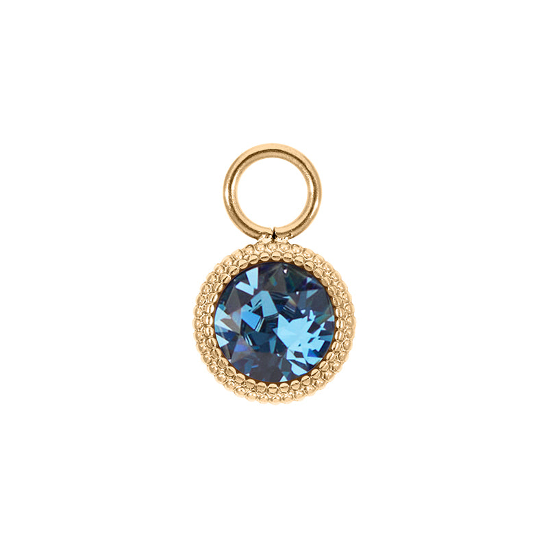 Fabero Flat Charm 10 mm - Gold Denim Blue