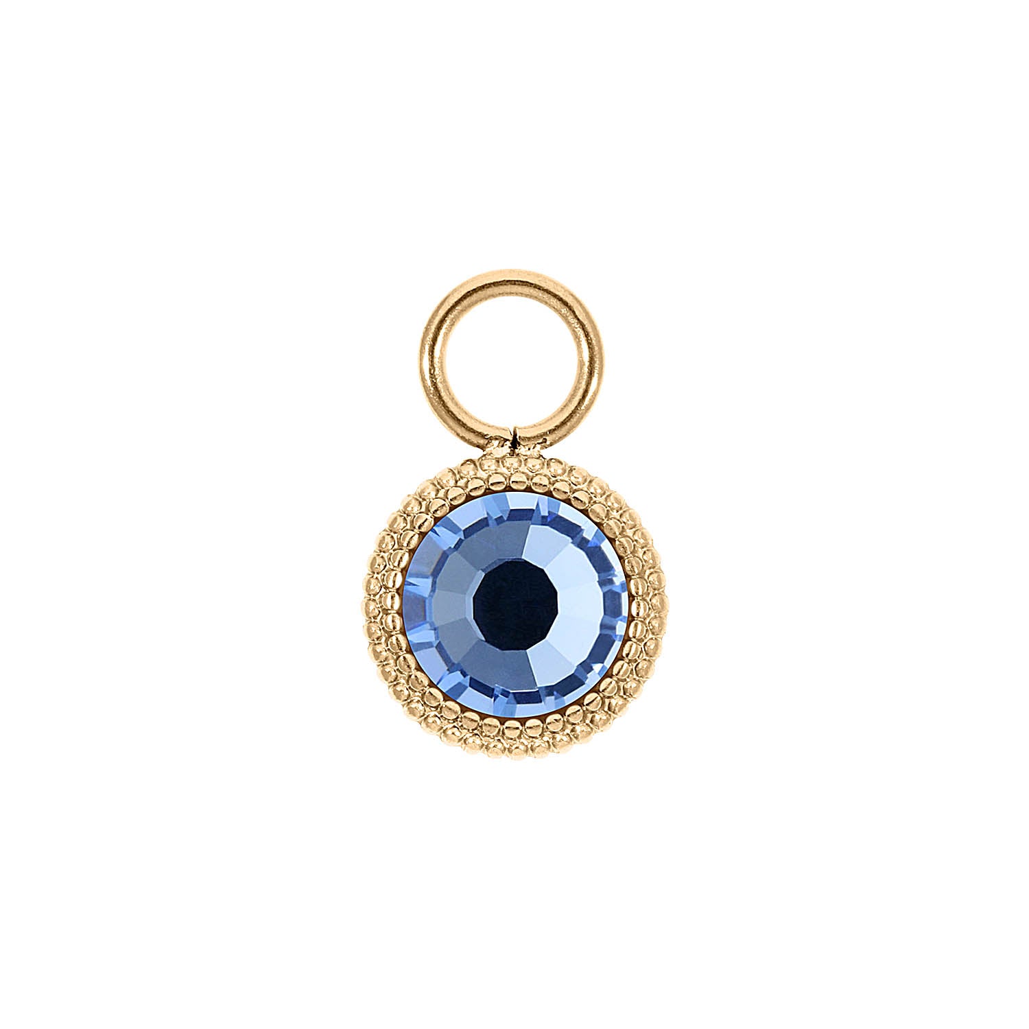 Fabero Flat Charm 10 mm - Gold light sapphire