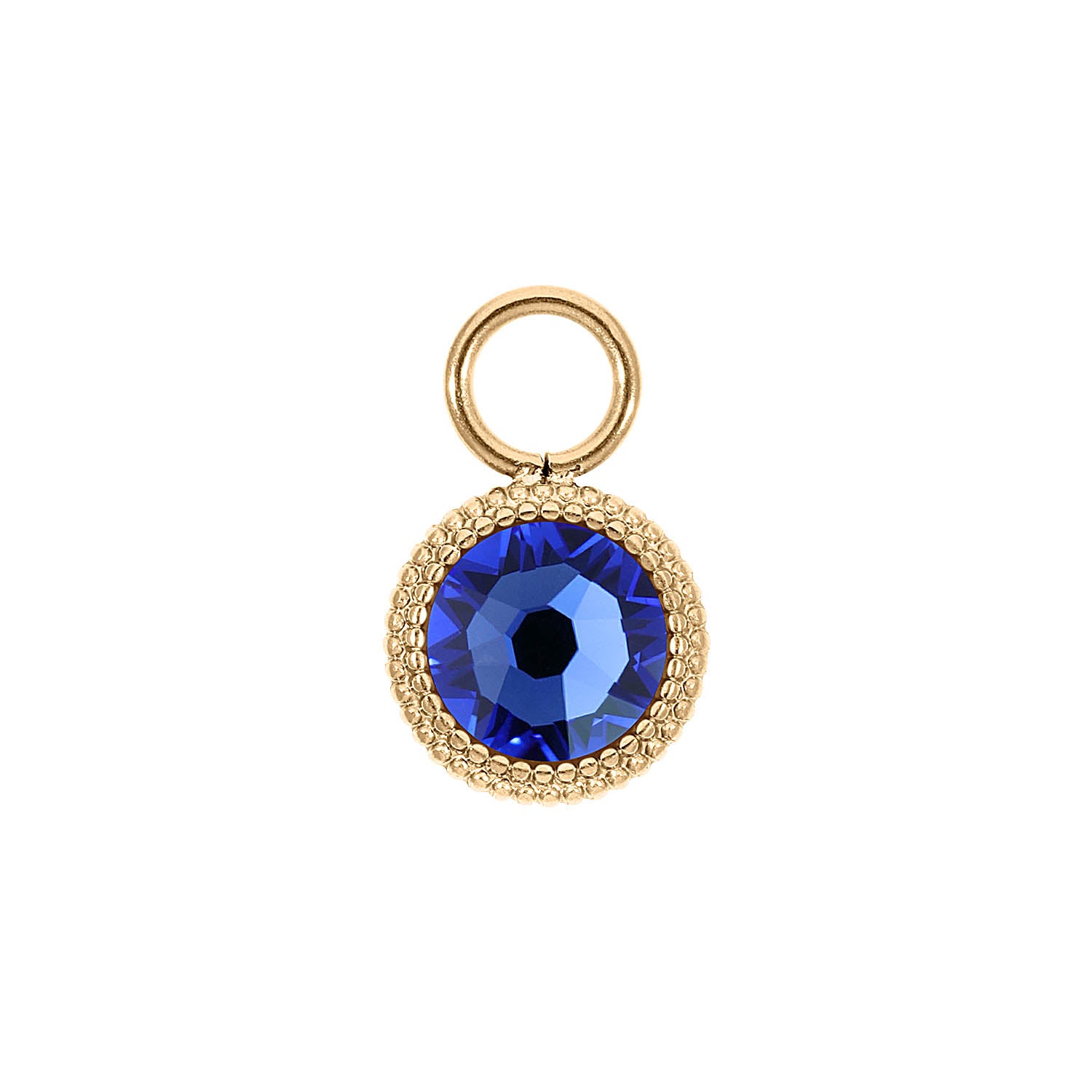 Fabero Flat Charm 10 mm - Gold sapphire