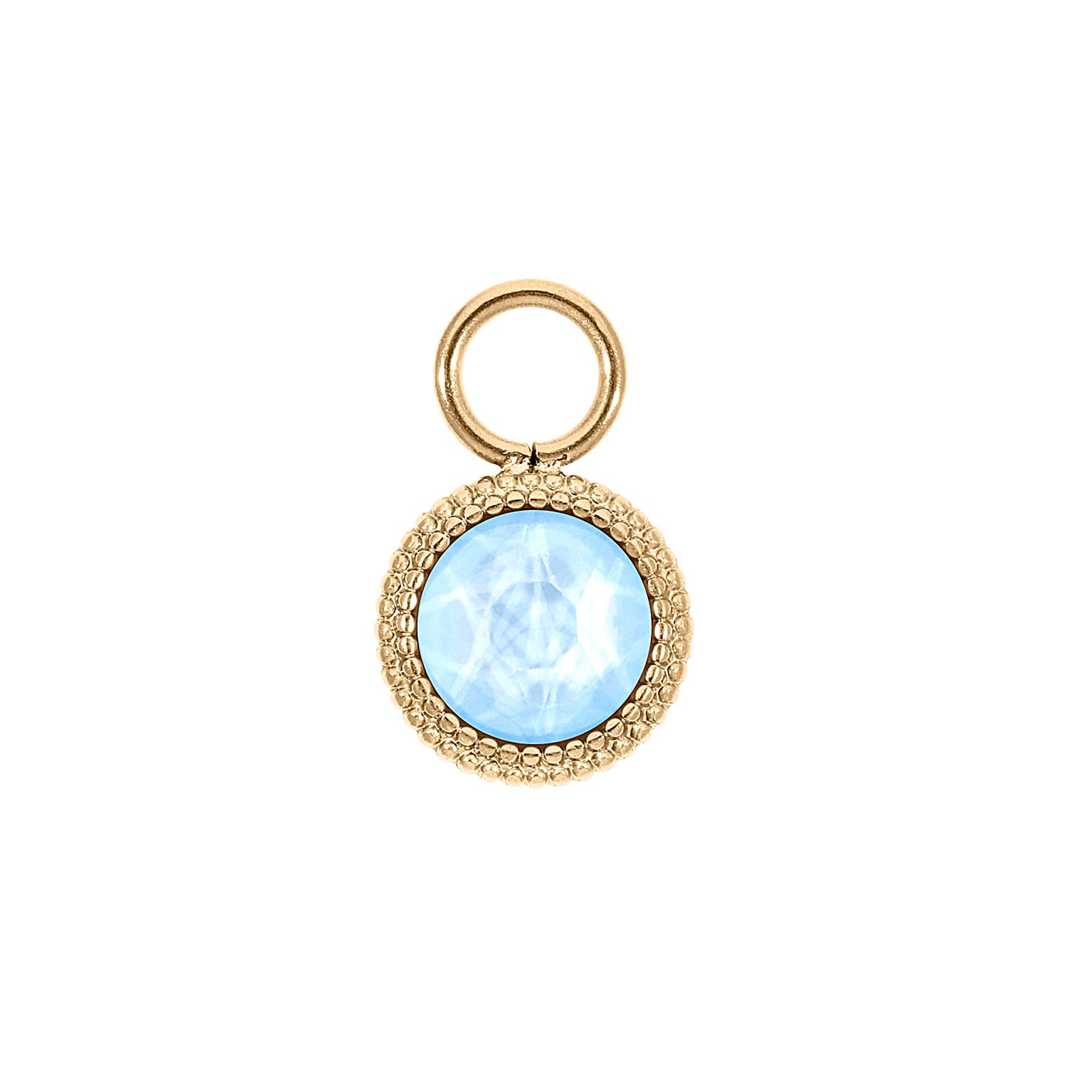 Fabero Flat Charm 10 mm - Gold crystal sky ignite