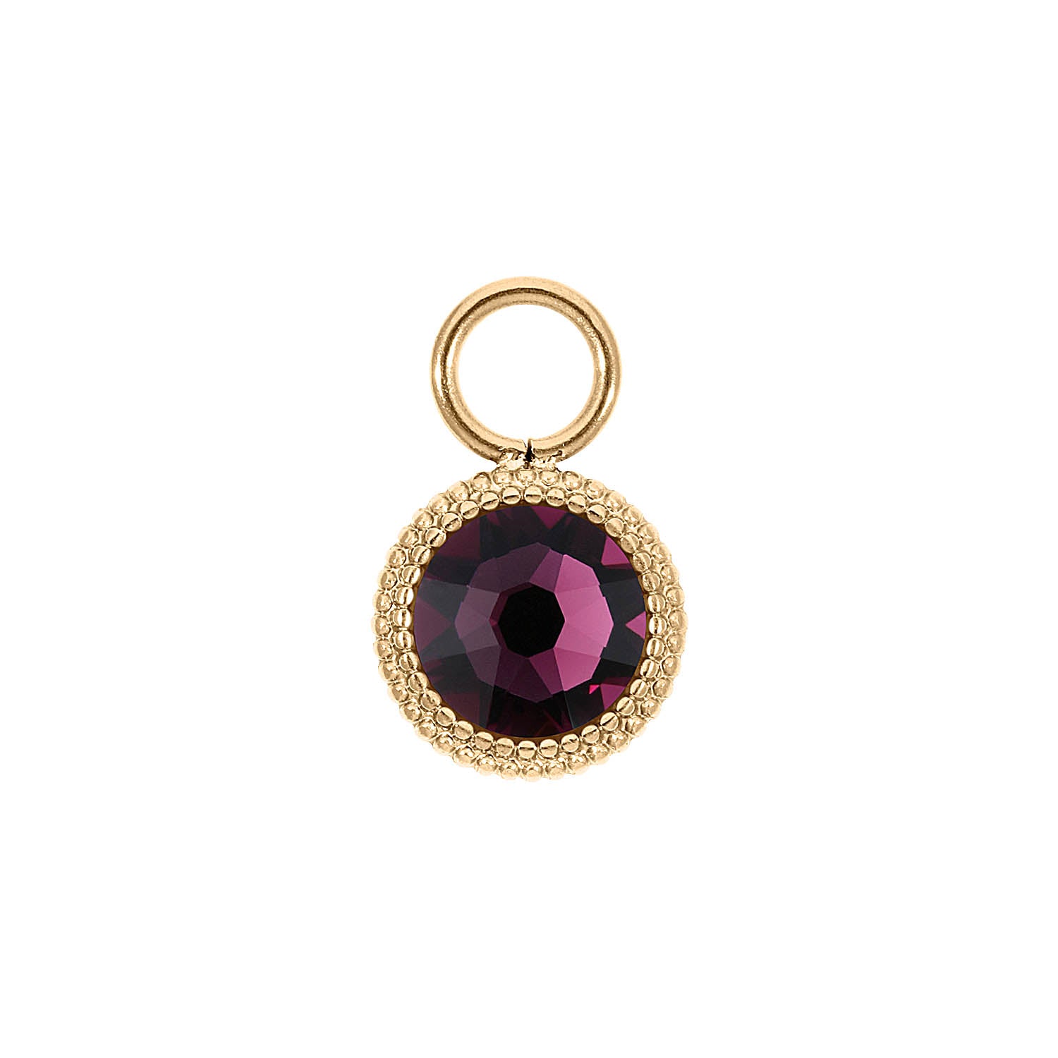 Fabero Flat Charm 10 mm - Gold amethyst