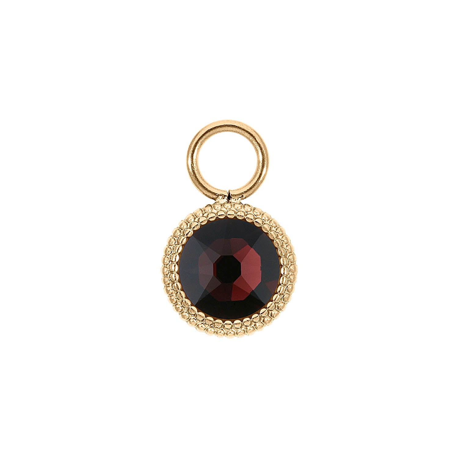 Fabero Flat Charm 10 mm - Gold Burgundy
