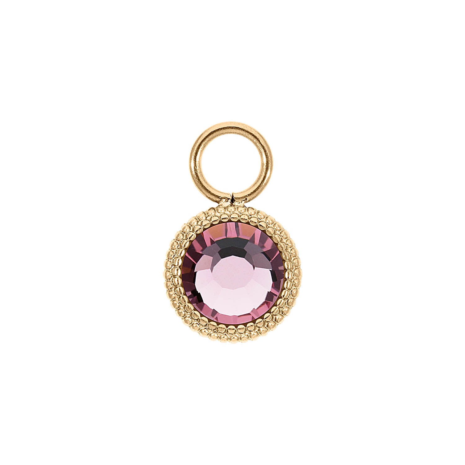 Fabero Flat Charm 10 mm - Gold light amethyst