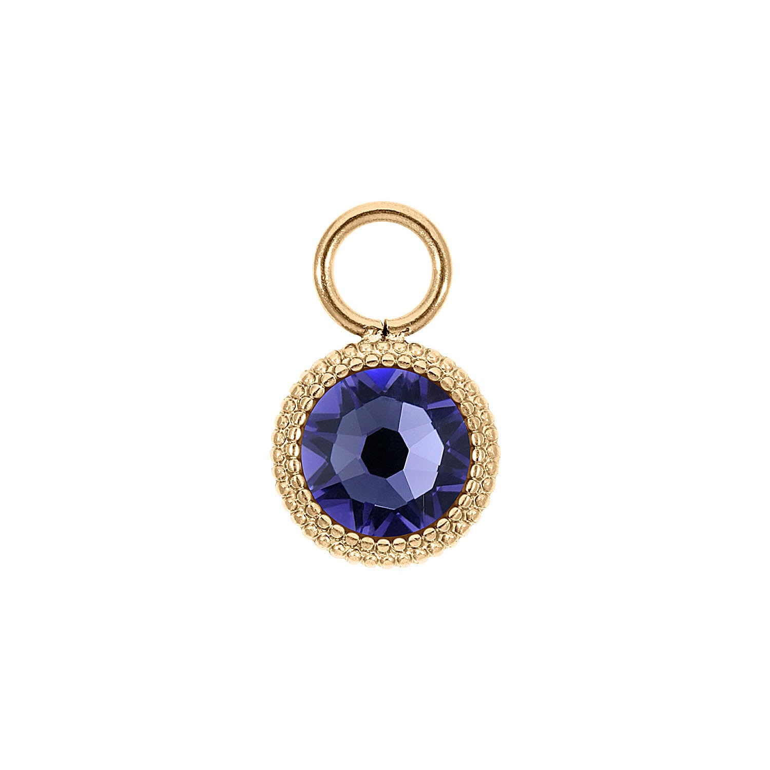 Fabero Flat Charm 10 mm - Gold tanzanite