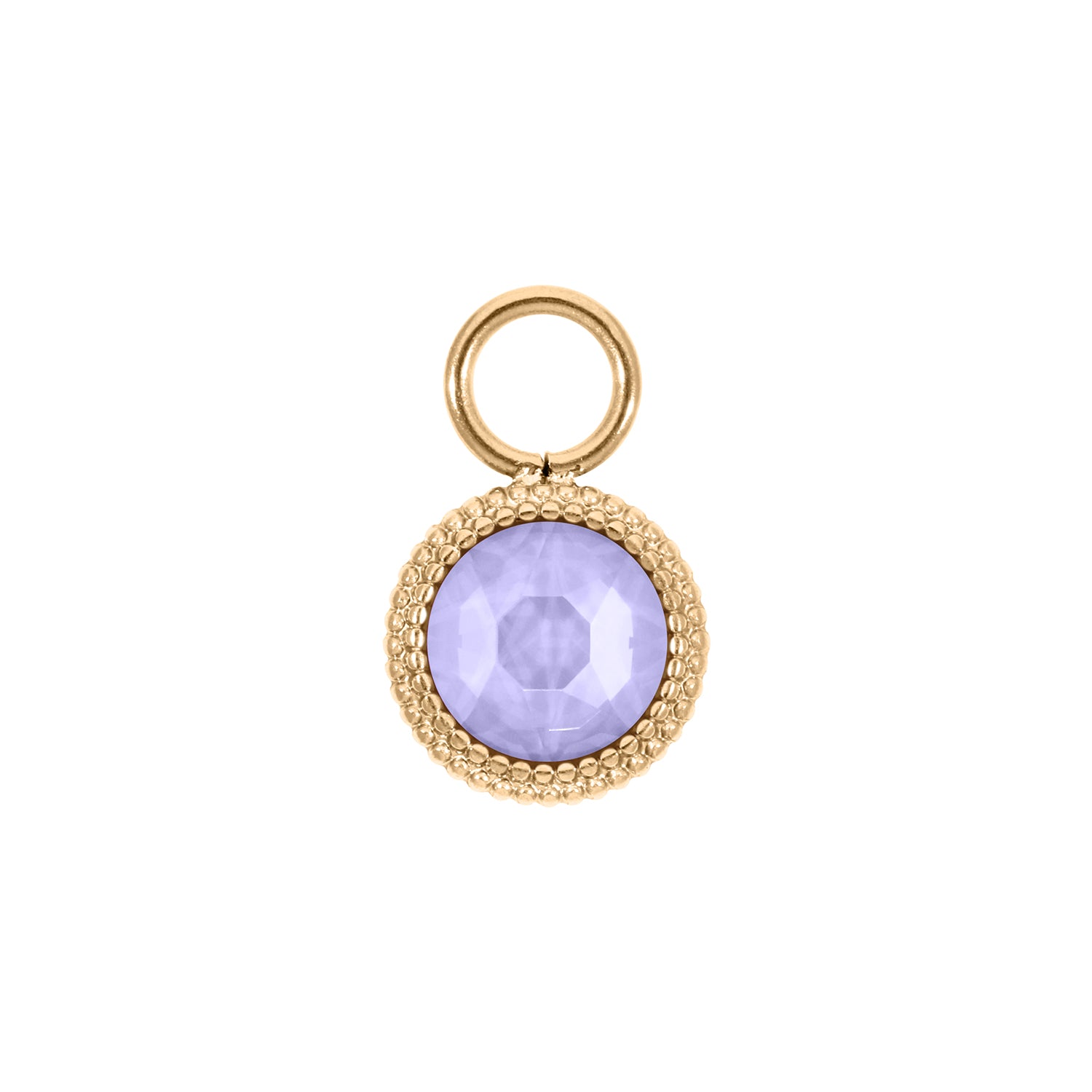 Fabero Flat Charm 10 mm - Gold Crystal Purple Ignite