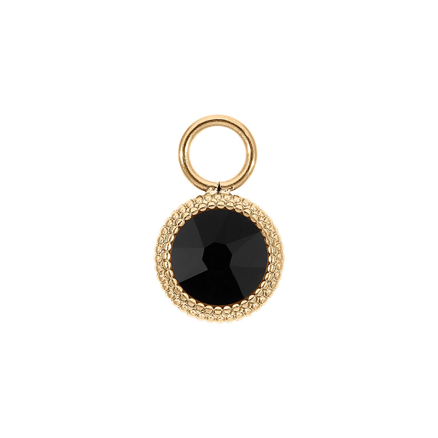 Fabero Flat Charm 10 mm - Gold jet