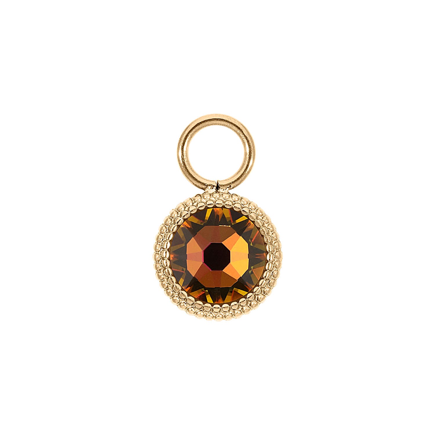 Fabero Flat Charm 10 mm - Gold Crystal Vitrail Medium