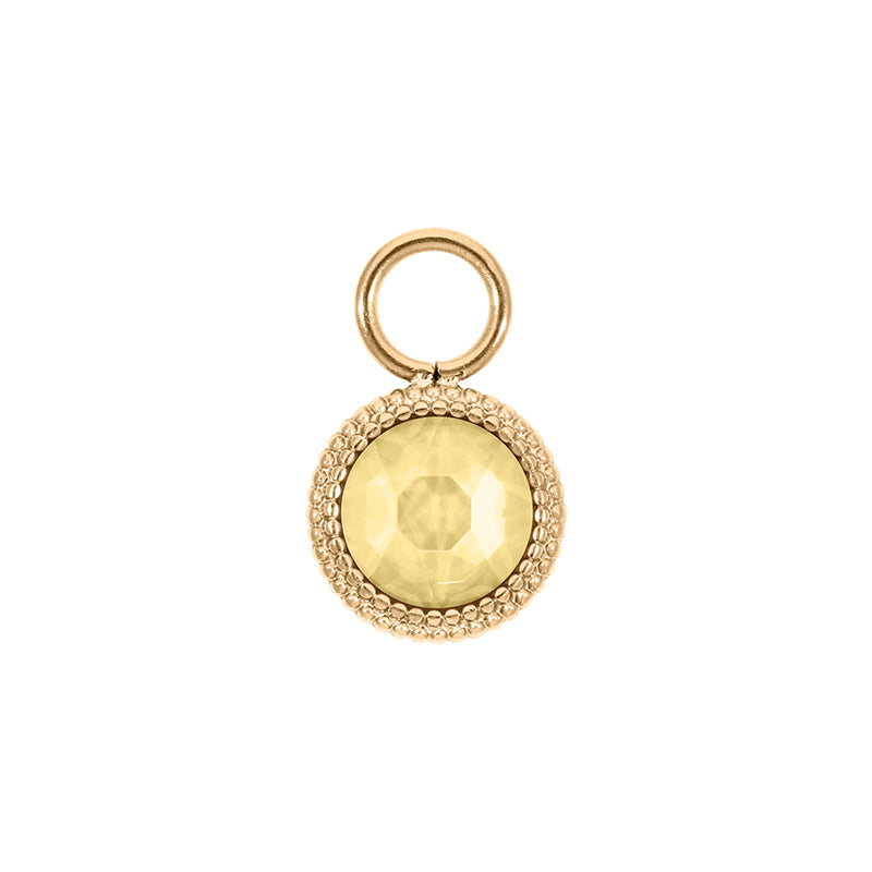 Fabero Flat Charm 10 mm - Gold Recreated Dark Jonquil