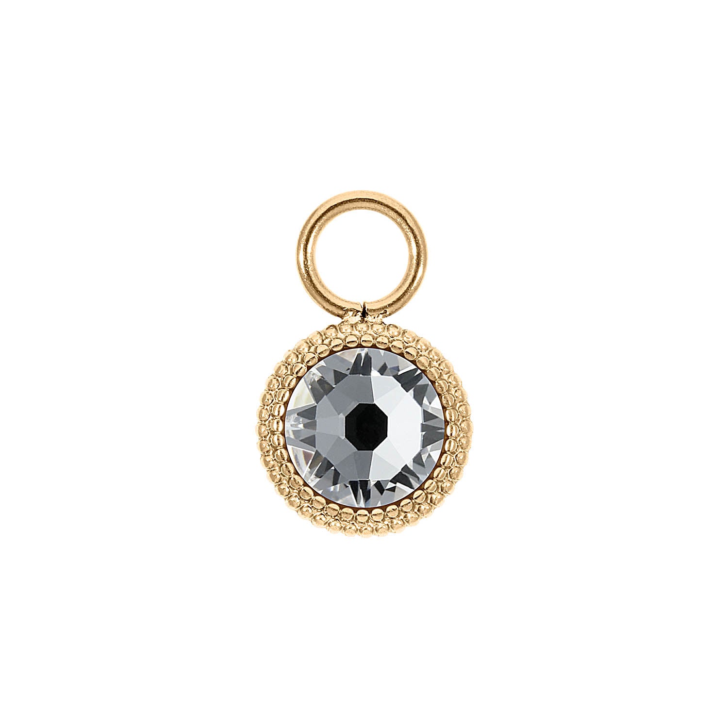 Fabero Flat Charm 10 mm - Gold crystal