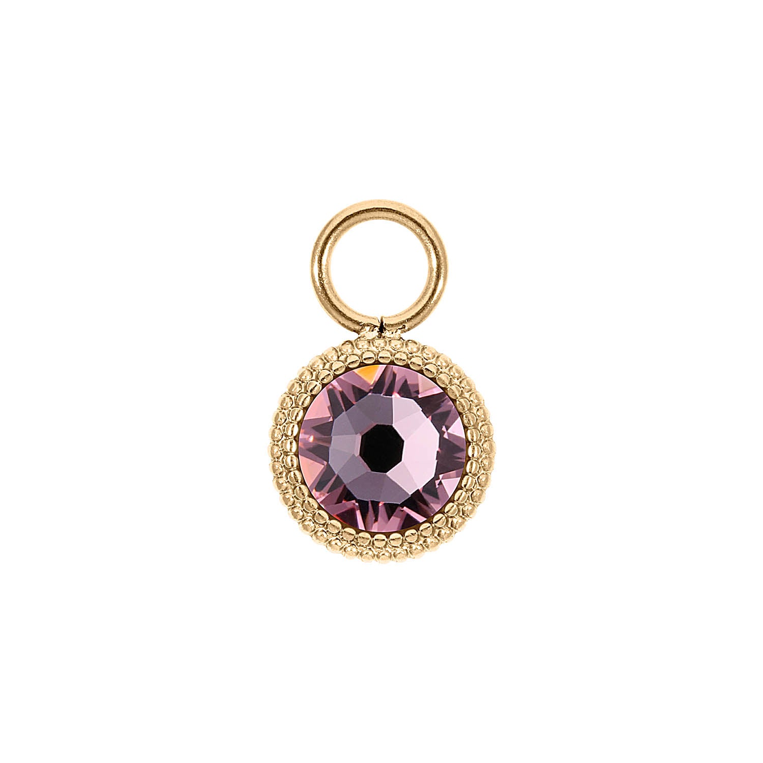 Fabero Flat Charm 10 mm - Gold Light Rose