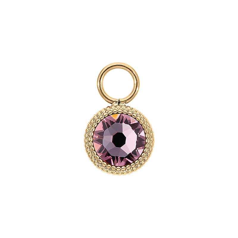 Fabero Flat Charm 10 mm - Gold Light Rose