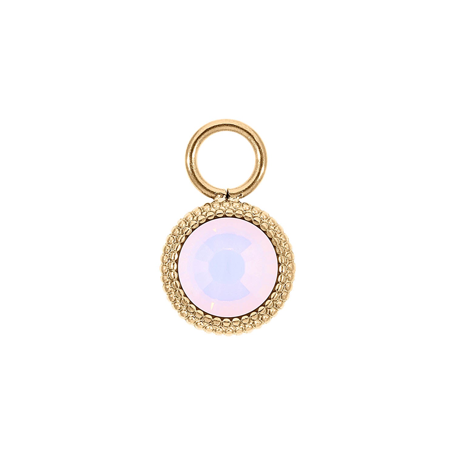 Fabero Flat Charm 10 mm - Gold rose opal