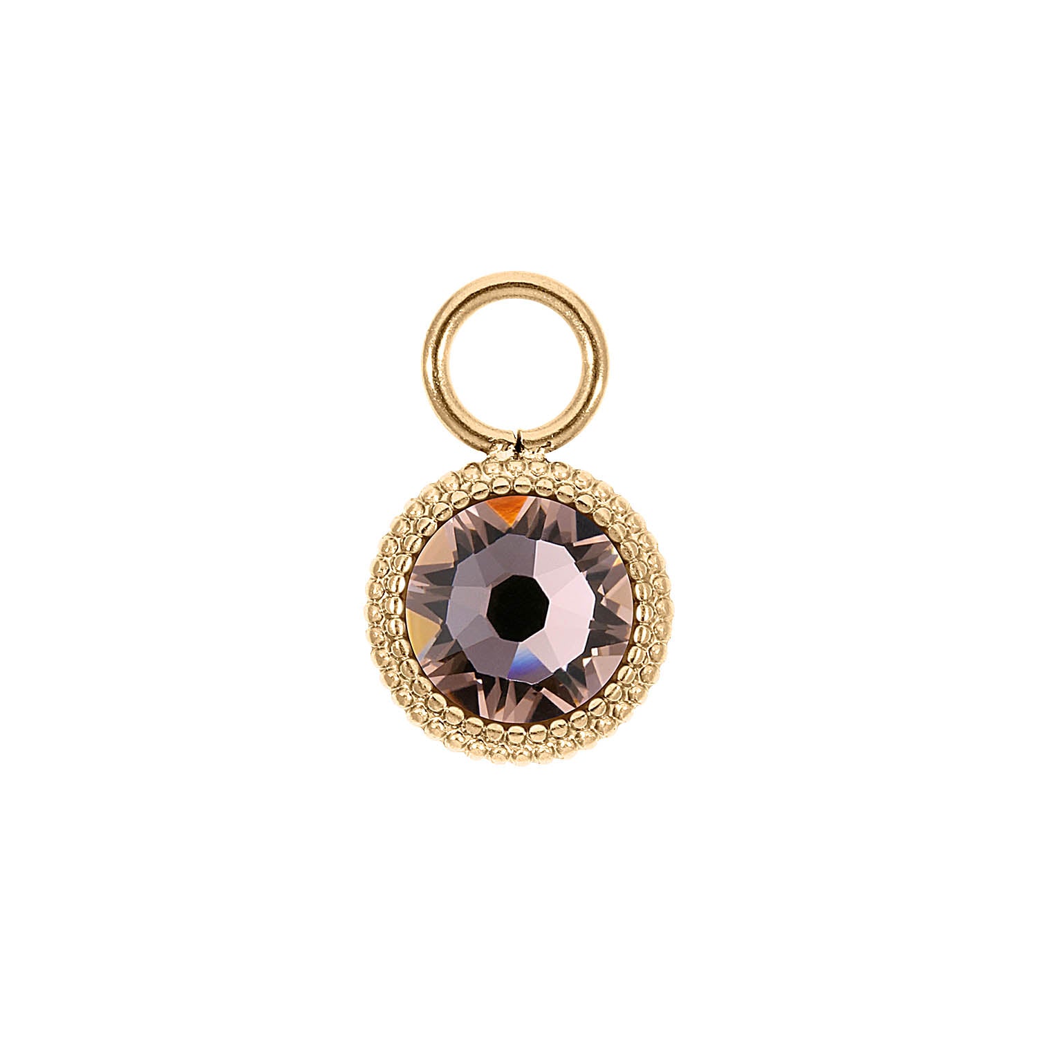 Fabero Flat Charm 10 mm - Gold vintage rose