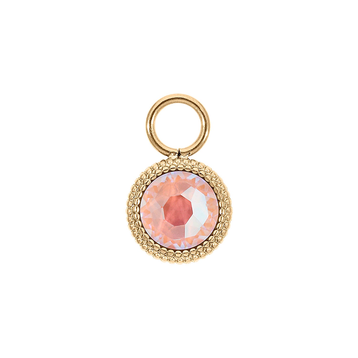 Fabero Flat Charm 10 mm - Gold dusty pink delite